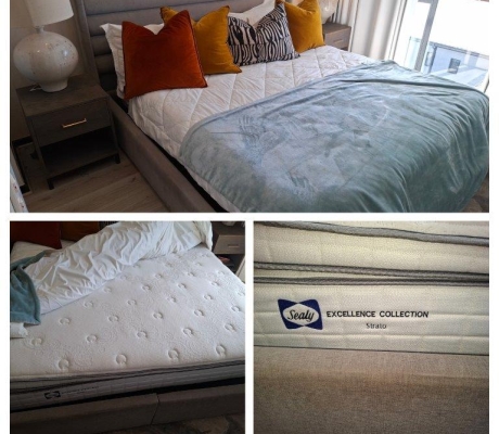 KING SIZE SEALY BED IN BASE WITH HEADBOARD - R4000 (S SANDTON)
