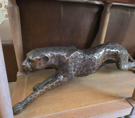 (LF12) Large solid Heavy Leopard Ornament