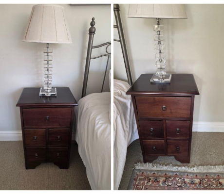 (LF23) Set of 2 Mahogany wood side tables