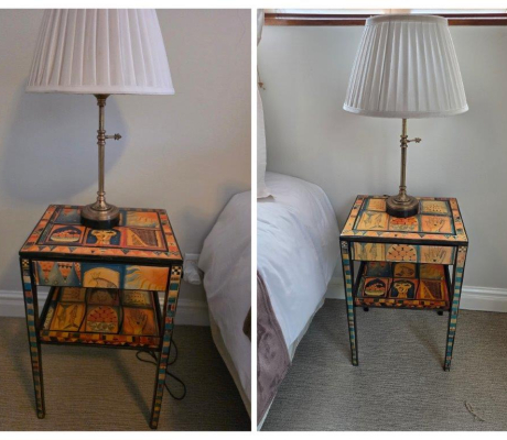 (LF29) 2 white shade bedside lamps