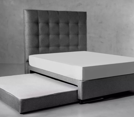 QUEEN DUAL BED SET INCLUDING SEALY NEW MATTRESS AND QUEEN HEADBOARD