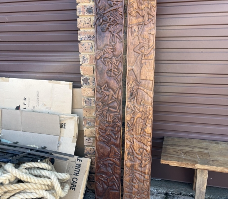 No:  24  (KP-STORE) -2 X HANDCARVED AFRICAN ART WALL   - R350