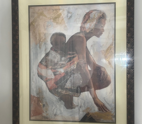 (ALB 25/4 - No:1) - African Art Painting 1 (97cm H x 77cm W)