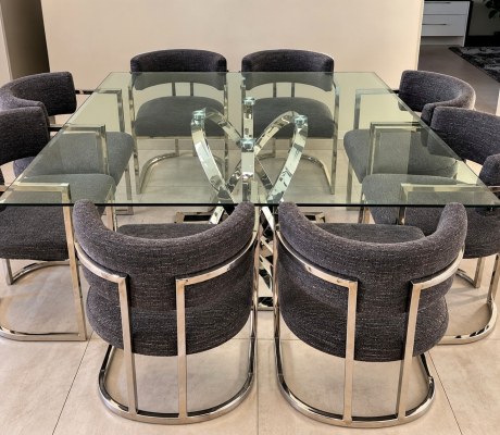 LUXURY 8 SEATER DINING TABLE AND CHAIRS