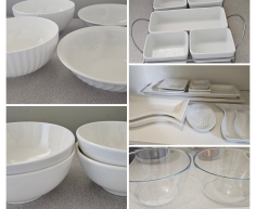 VARIETY OF KITCHENWARE - PYREX DISHES, SALAD BOWLS, PLATTERS, SNACK DISHES - PRICE ON THE DAY (C BENONI)