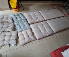 2 x POOL LOUNGER CUSHIONS PLUS 6 SMALL CUSHIONS - R500 (C BENONI)