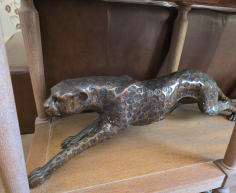 (LF12) Large solid Heavy Leopard Ornament