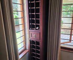 (LF16) Set of large standing mahogany wood wine cupboards