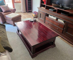 (LF18) Solid mahogany wooden coffee table