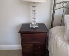 (LF23) Set of 2 Mahogany wood side tables
