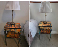 (LF28) 2 bright laminated bedside tables
