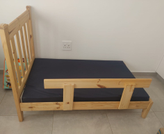 TODDLER BEDSET WITH FOAM MATTRESS AND SIDE RAIL