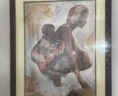 (ALB 25/4 - No:1) - African Art Painting 1 (97cm H x 77cm W)