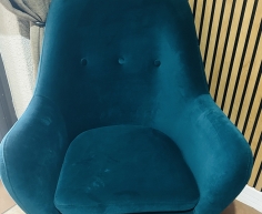 (ALB 25/4 - No:25) - Teal Velvet Accent Chairs X 2 - Was R2200 now R1500