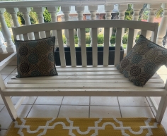 (ALB 25/4 - No:67) - White 2 seater wooden bench