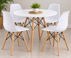ROUND DINING TABLE WITH 4 CHAIRS